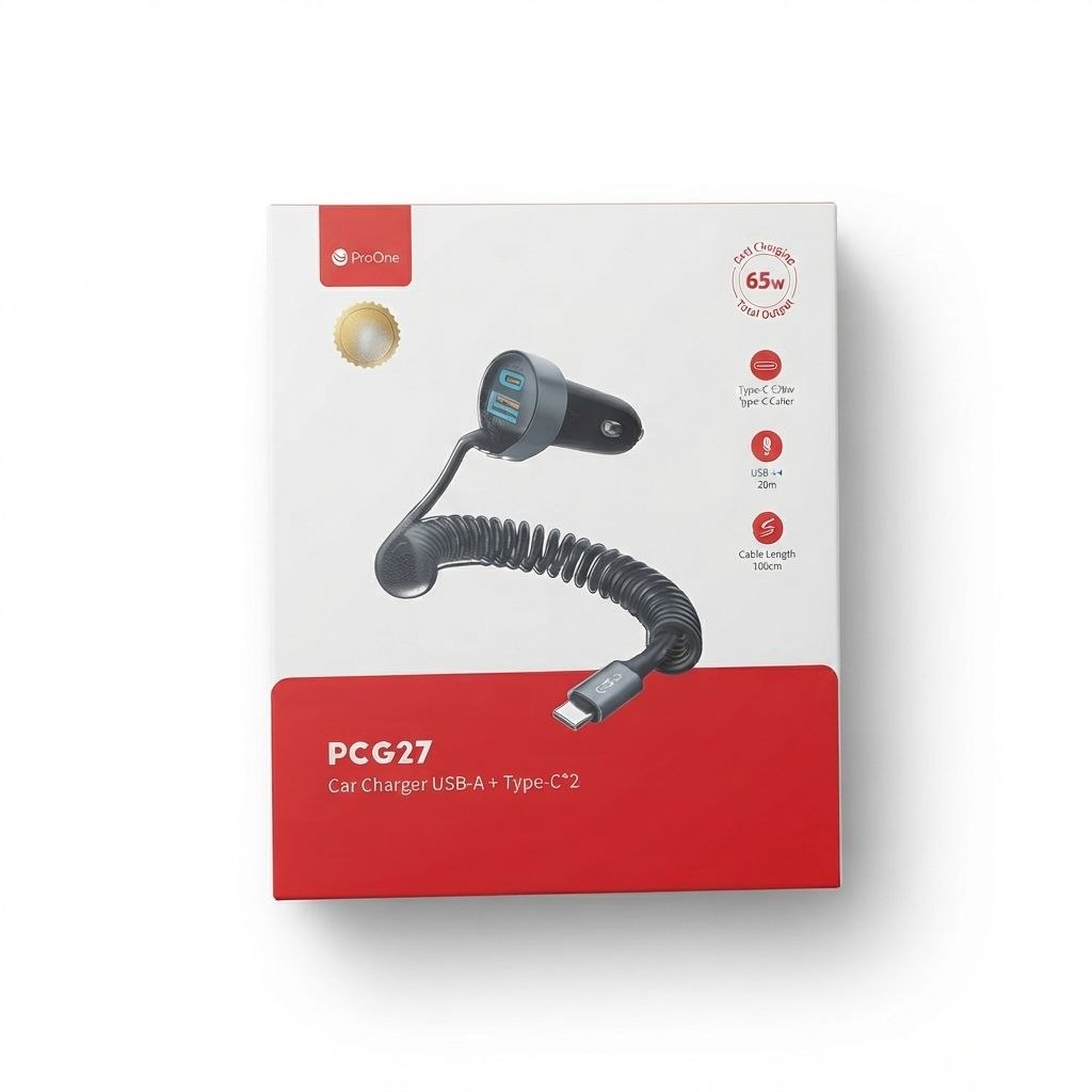 شارژر فندکی پرووان مدل PCG27 توان ۶۵ وات